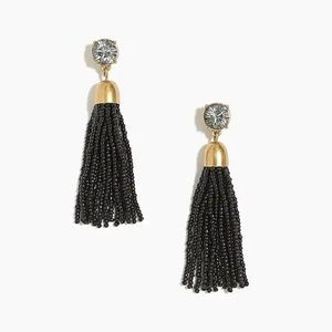 J. Crew Crystal Beaded Tassle Earrings